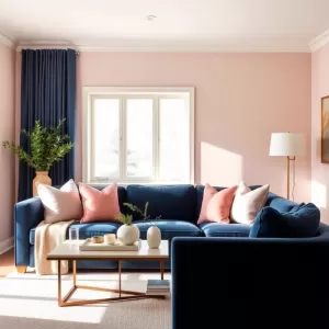 Pudrowy Róż I Granat We Wnętrzach